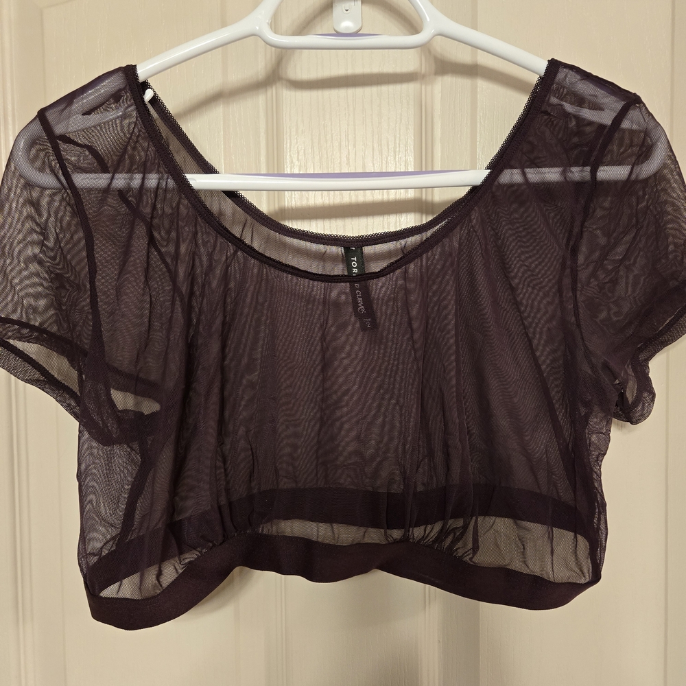 Torrid Sheer Purple Under It All Crop Top